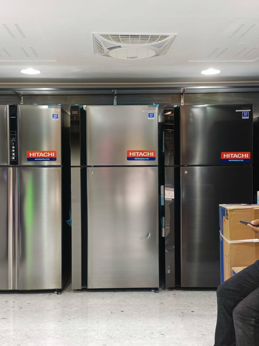 Hitachi refrigerators in the showroom
